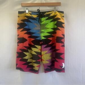 Hurley Phantom Boardshorts Mens 4 Way Stretch Vibrant Multicolor Geometric Swim